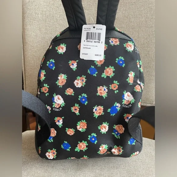 NWT！COACH MINI CHARLIE BACKPACK IN TEA ROSE FLORAL PRINT NYLON (COACH F57636)